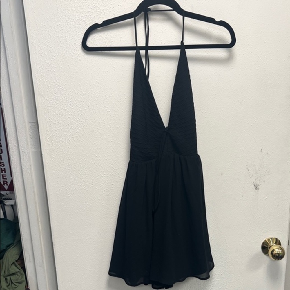 Tobi deep V Black Dress